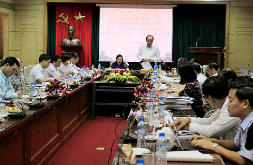 Toàn cảnh cuộc làm việc. Ảnh: Trường Phong