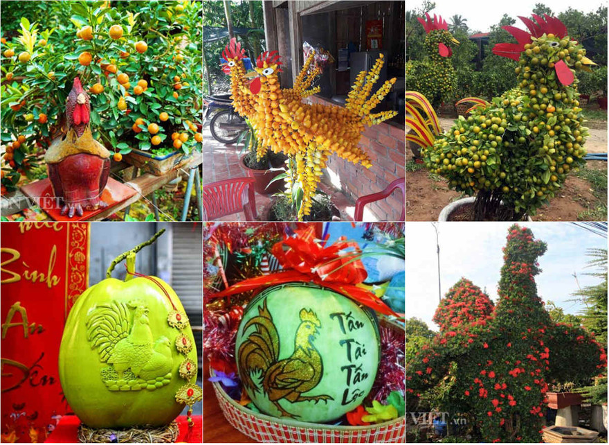 Tết Đinh Dậu “sốt” với những nông sản in, khắc hình gà