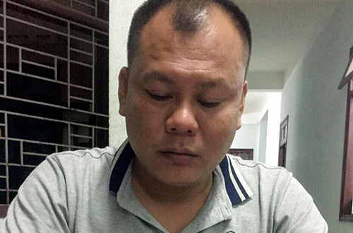 Nghi phạm Linh tại cơ quan công an