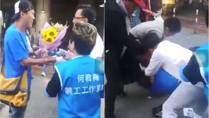 Ảnh cắt từ đoạn phim ghi lại khoảnh khắc xảy ra vụ tấn công