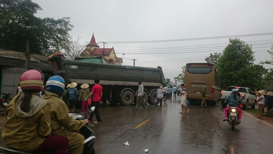 Hiện trường vụ tai nạn.