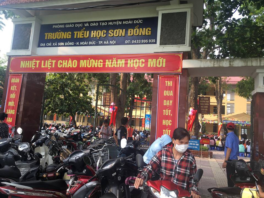 Trường Tiểu học Sơn Đồng- nơi được cho là xảy ra lùm xùm lạm thu học phí. Ảnh Đỗ Hợp 
