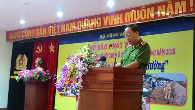 Thượng tướng Lê Quý Vương, Thứ trưởng Bộ Công an phát động cuộc thi. Ảnh: P.T.