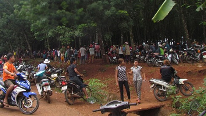 Khu vực rừng cao su, nơi xảy ra vụ việc. Hình ảnh do cơ quan chức năng cung cấp.