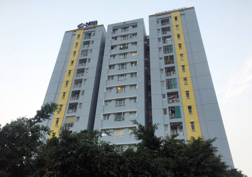 Block C chưng cư Carina - nơi phát hiện thi thể nạn nhân