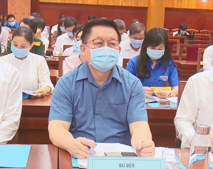 Trưởng Ban Tuyên giáo Trung ương - ông Nguyễn Trọng Nghĩa tại buổi gặp mặt sáng nay tại Tây Ninh. Ảnh: X.V