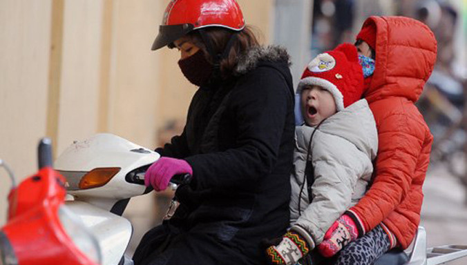 Nhiệt độ xuống dưới 7 độ C nên ngày 26/1, học sinh các khối THCS, tiểu học, mầm non của Hà Nội được nghỉ học. Ảnh minh họa: Khánh Huyền. 