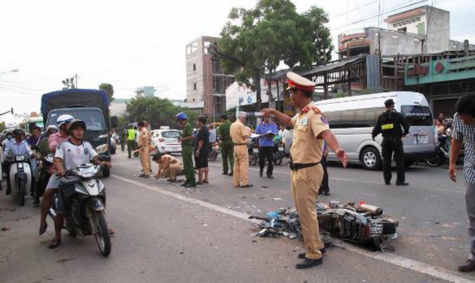 Hiện trường vụ tai nạn.