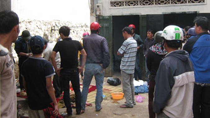 Hiện trường xảy ra vụ án mạng.