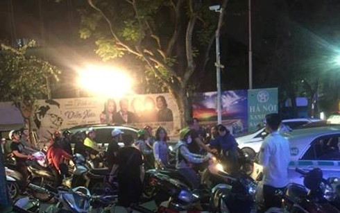 Hiện trường xảy ra sự việc. Ảnh cắt từ clip