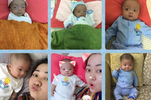Con trai chị Hương từ lúc sinh non tới hiện tại được 6 tháng, khỏe mạnh, đáng yêu