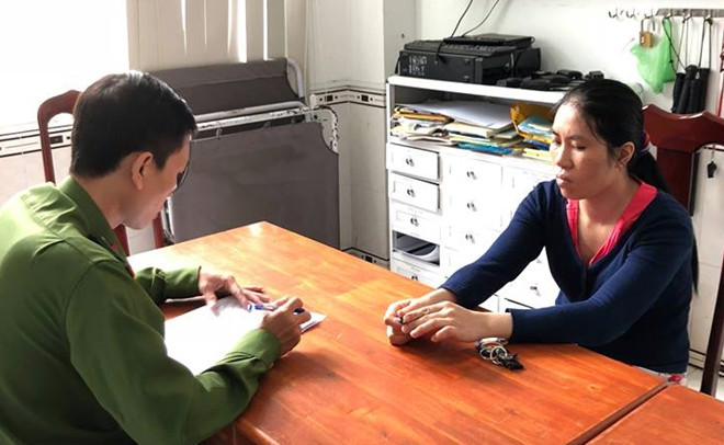 Đối tượng Ni tại cơ quan Công an