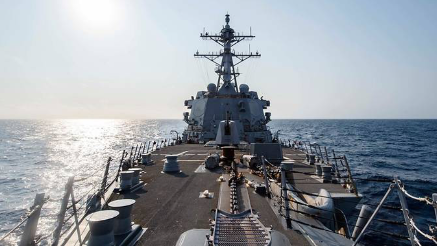 Tàu khu trục Mỹ vừa đi qua eo biển Đài Loan. (Ảnh: US Navy)