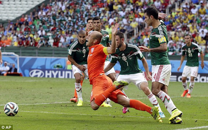 HLV Mexico nổi điên, Arjen Robben thừa nhận ăn vạ