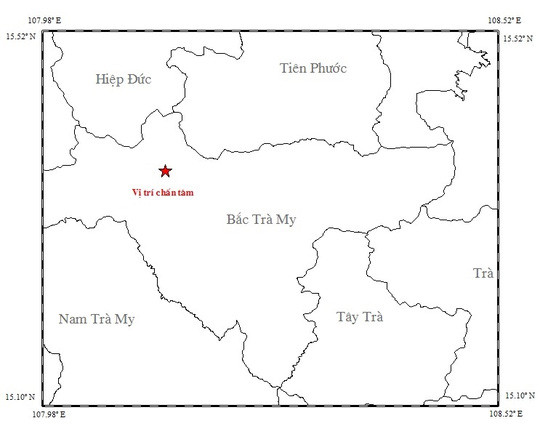 Bản đồ chấn tâm trận động đất đêm 9-10