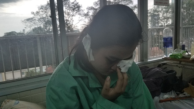 Trúc điều trị tại Bệnh viện Chợ Rẫy với nhiều thương tích trên người.