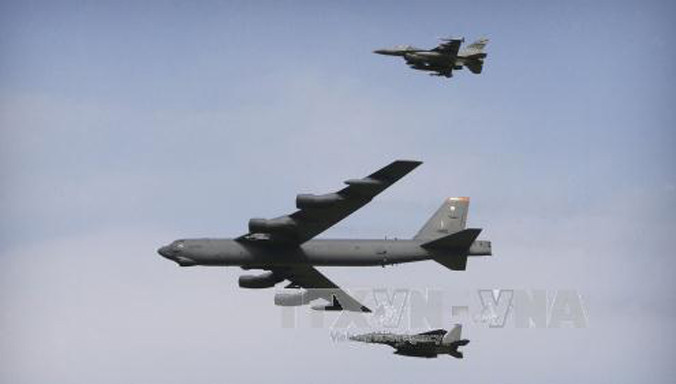 Máy bay ném bom chiến lược B-52 của Mỹ. Ảnh: AP/TTXVN.