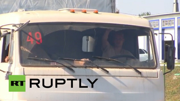 Xe viện trợ của Nga từ Ukraine quay về nước