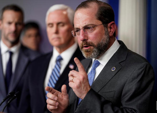 Bộ trưởng Y tế và Dịch vụ con người Mỹ Alex Azar. (Ảnh: Reuters)
