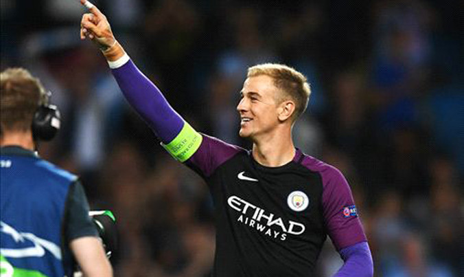 Thủ môn Joe Hart tái xuất trong khung thành Man City sau ba trận ngồi ngoài liên tiếp. Ảnh: Reuters.