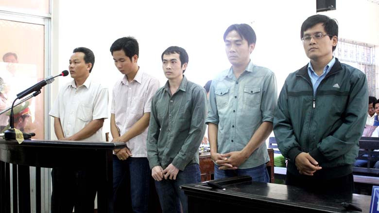 Các bị cáo tại phiên tòa