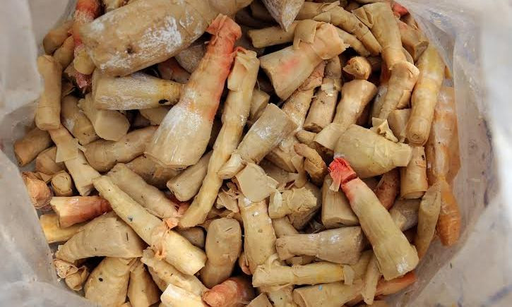 Măng bị đổi màu, mốc, thối trong kho ở Hàn Thuyên.