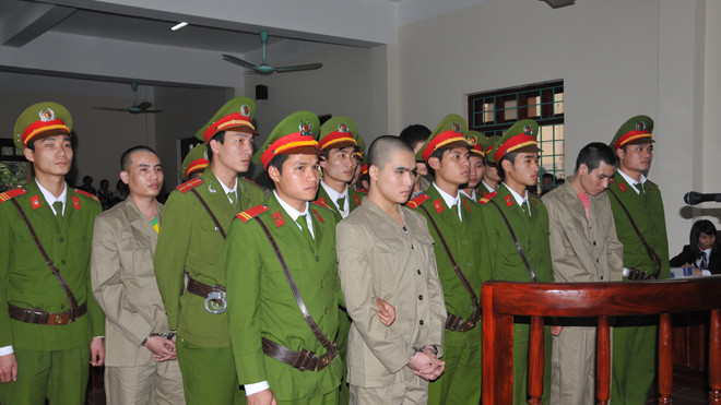  Các bị cáo tại phiên phúc thẩm hôm qua