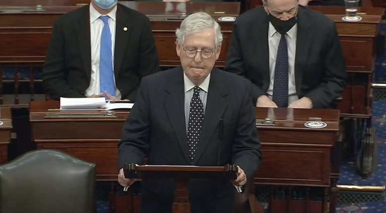 Ông Mitch McConnell, lãnh đạo đảng Cộng hòa tại Thượng viện Mỹ. (Ảnh: AP)