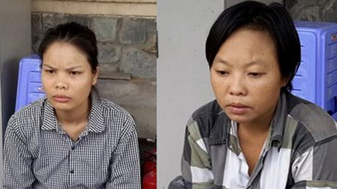 Nguyễn Thị Thùy Linh (trái) và Nguyễn Thị Minh Tâm.