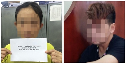 Trần Đức Thùy Liên (ảnh trái) và Đoàn Ngọc Minh.