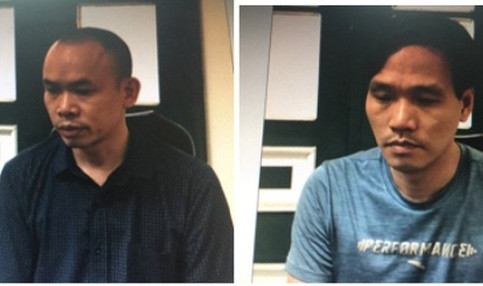 Hai đối tượng tại cơ quan điều tra. Ảnh: CTV