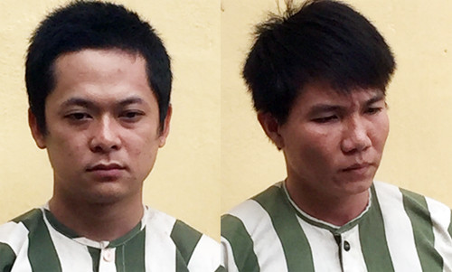 Hai trong 4 kẻ chém người bị bắt. Ảnh: Hồng Tuyết.