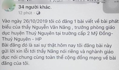 Bài viết xin lỗi và đính chính thông tin của Đỗ Thị Sặm. Ảnh: Công an cung cấp.