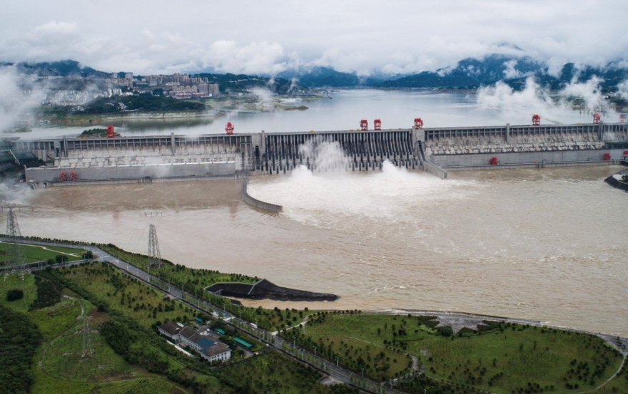 Quang cảnh hồ chứa nước của đập Tam Hiệp trong tuần trước. (Ảnh: Xinhua)