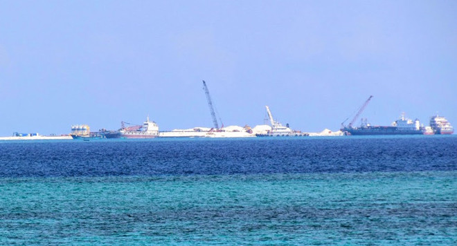 Trung Quốc đang xây dựng ở bãi đá Gạc Ma thuộc quần đảo Trường Sa của Việt Nam