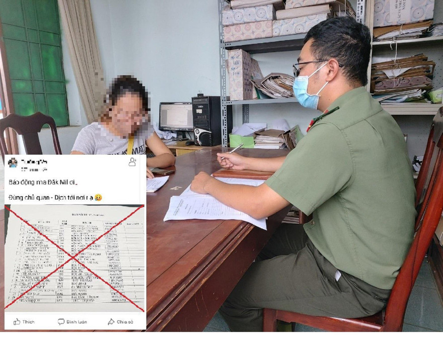 Chị V. tại cơ quan công an