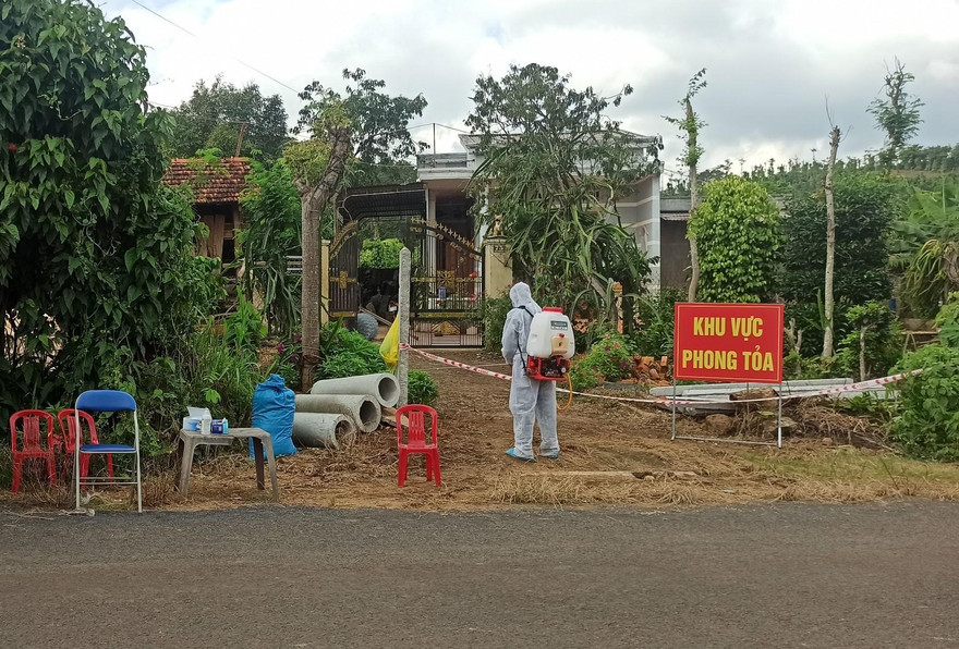 Một khu vực xã Đắk Sôr bị phong tỏa liên quan đến ca mắc COVID-19 thứ 2 của tỉnh Đắk Nông