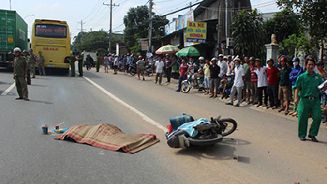 Hiện trường vụ tai nạn.