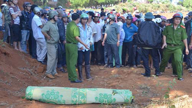 Hiện trường phát hiện thi thể nạn nhân.