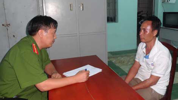 Huỳnh Thanh Lộc tại cơ quan Công an.