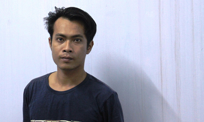 Nghi can Tài tại cơ quan điều tra. Ảnh: CA.