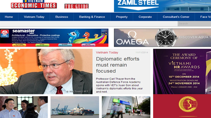 Ảnh chụp màn hình giao diện Vietnam Economic Times.