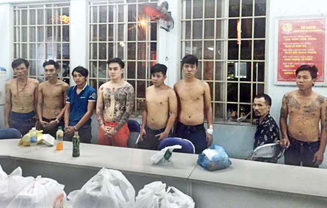 Băng nhóm Phạm Xuân Lộc lúc bị bắt