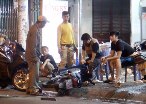 Hiện trường sau vụ đánh nhau