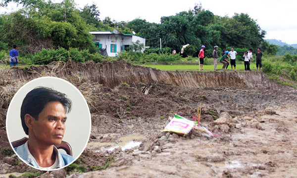 Khu vực cánh đồng, nơi phát hiện hài cốt bà H'rum và nghi phạm Y Nơn H’Mốk 