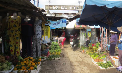 Chợ Đại Hiệp cũ nơi bà Tân tự thiêu sáng 31-1 Ảnh: Tiểu Uyên.