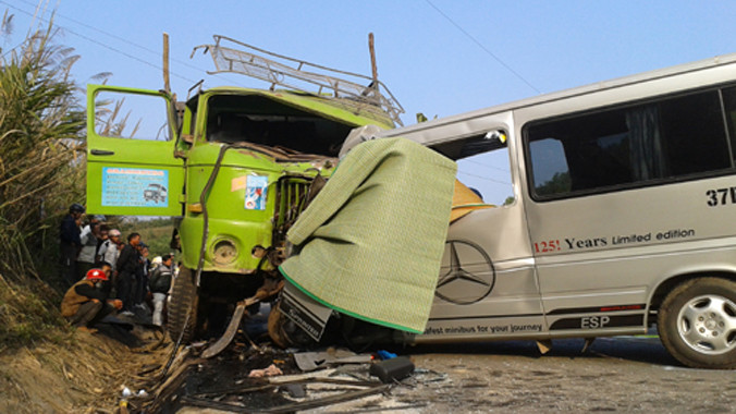 Hiện trường vụ tai nạn. Ảnh: Lam Sơn.