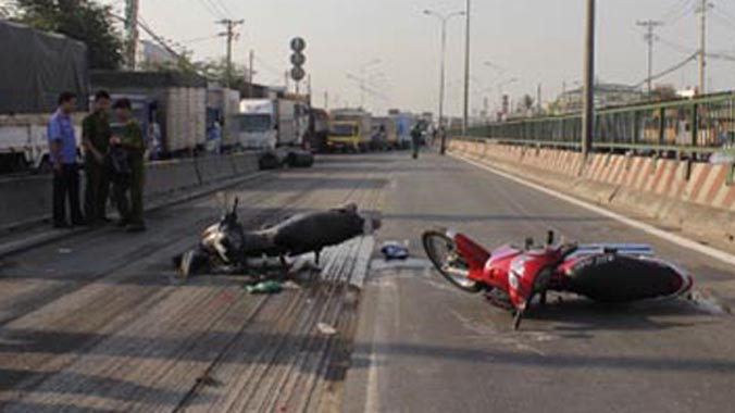 hiện trường vụ tai nạn.