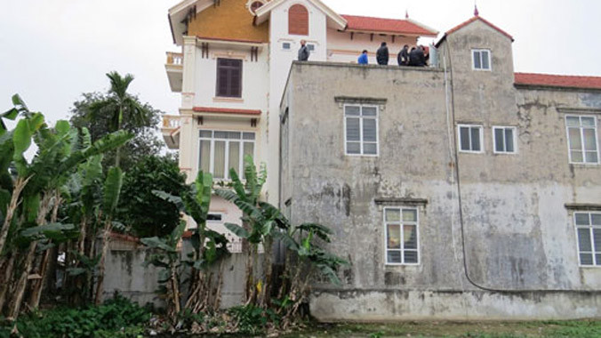 Ngôi nhà 2 tầng của chú rể bị sát hại. 