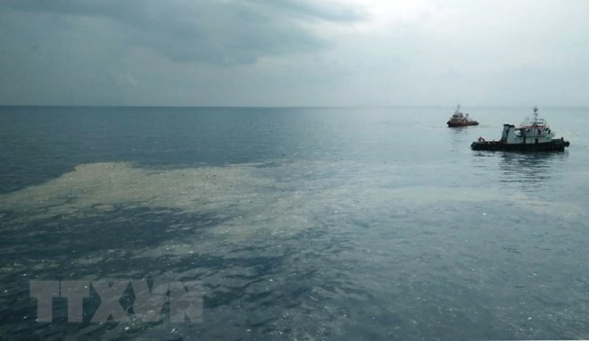 Lực lượng cứu hộ Indonesia triển khai công tác tìm kiếm các nạn nhân máy bay Boeing 737 MAX 8, mang số hiệu JT 610 thuộc Lion Air gặp nạn tại vùng biển Tây Java. (Nguồn: AFP/TTXVN) 